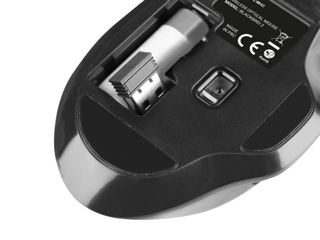 Natec optická myš BLACKBIRD 2/ 1600 DPI/ Kancelářská/ Optická/ Bezdrátová USB/ Černá - obrázek č. 4