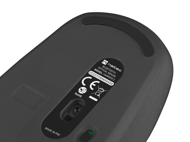 Natec optická myš HARRIER 2/ 1600 DPI/ Kancelářská/ Optická/ Bezdrátová Bluetooth/ Černá - obrázek č. 4