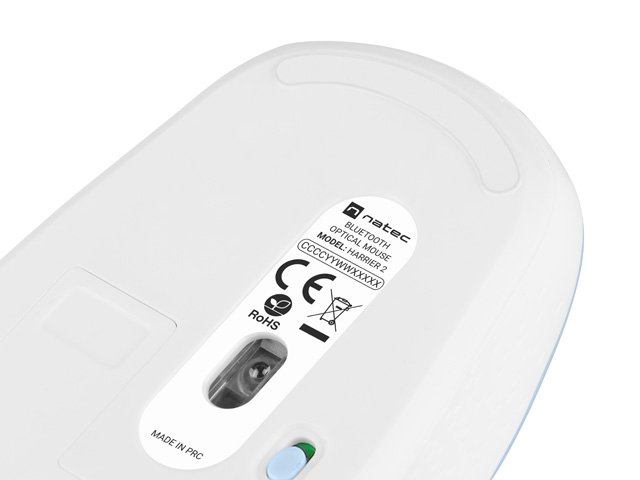 Natec optická myš HARRIER 2/ 1600 DPI/ Kancelářská/ Optická/ Bezdrátová Bluetooth/ Světle modrá - obrázek č. 4