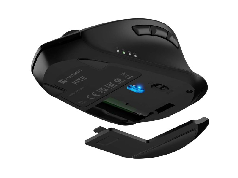 Myš bezdrátová Natec KITE / Kancelářská / Blue Sense / Pro praváky / 4 000 DPI / USB+BT / Černá - obrázek č. 5