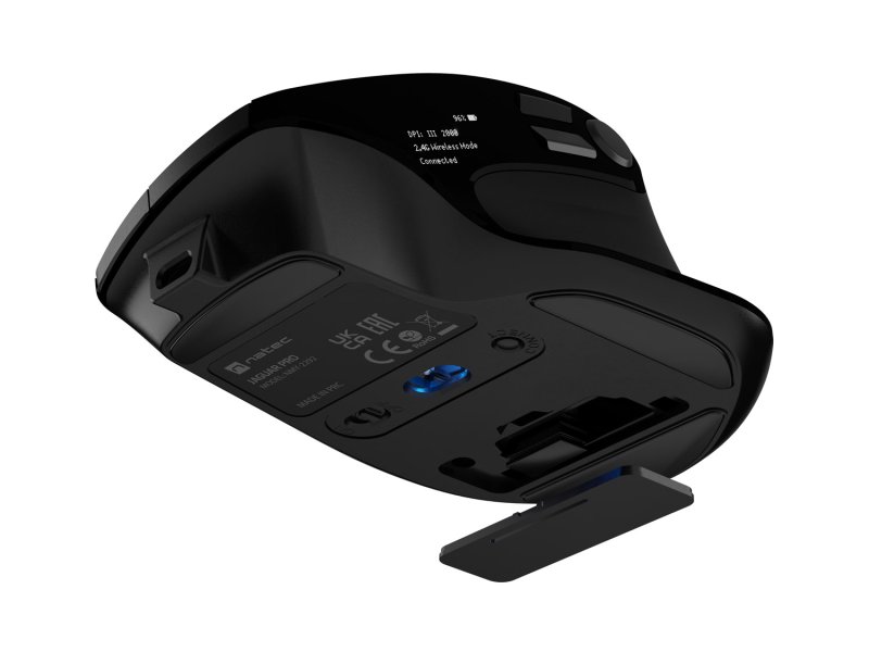 Bezdrátová myš Natec JAGUAR PRO / Kancelářská / Blue Sense / Pro praváky / 4 000 DPI / USB+BT / Černá - obrázek č. 8