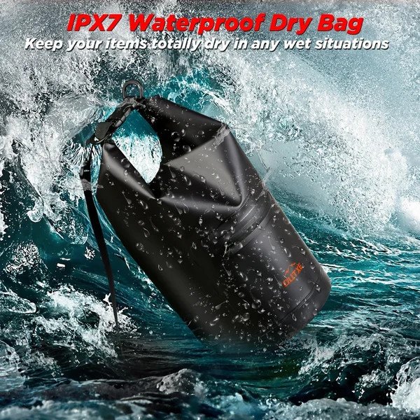 OUTXE IPX7 100% Voděodolný TPU 5L Batoh Black - obrázek č. 1