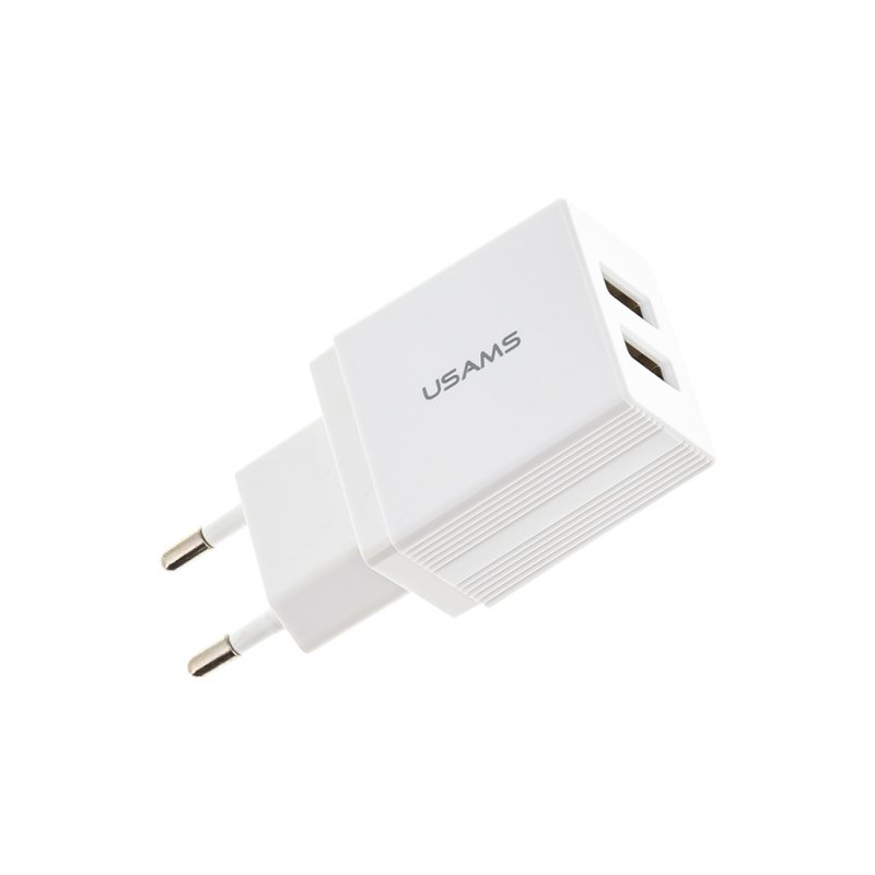 USAMS CC090 T24 2.1A Dual USB Cestovní Nabíječka White - obrázek produktu
