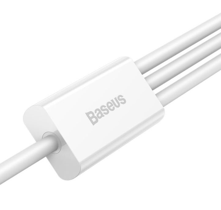 Baseus CAMLTYS-02 Superior Fast Charging Datový Kabel 3v1 USB-C, Lightning, MicroUSB 1.5m White - obrázek č. 2