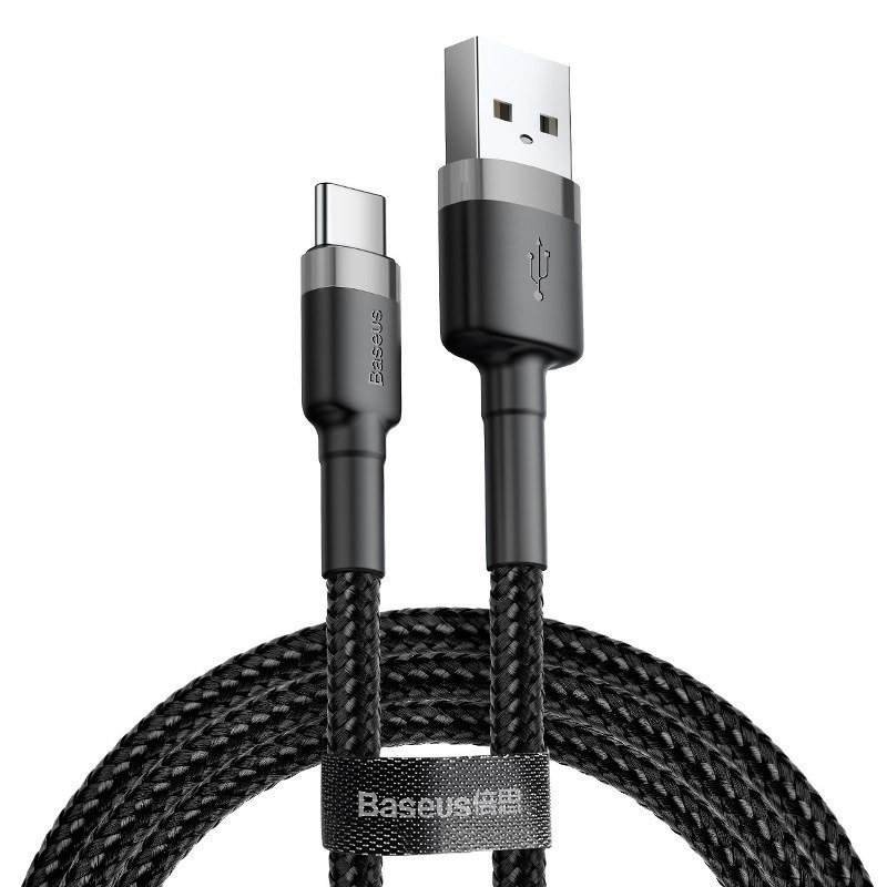 Baseus CATKLF-BG1 Cafule Kabel USB-C 3A 1m Grey/ Black - obrázek produktu