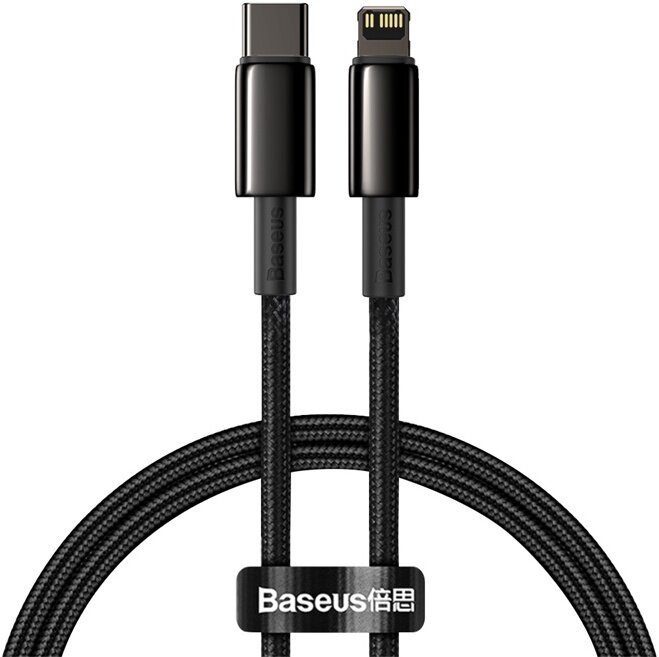 Baseus CATLWJ-01 Tungsten Gold Fast Charge Kabel USB-C to Lightning 20W 1m Black - obrázek produktu