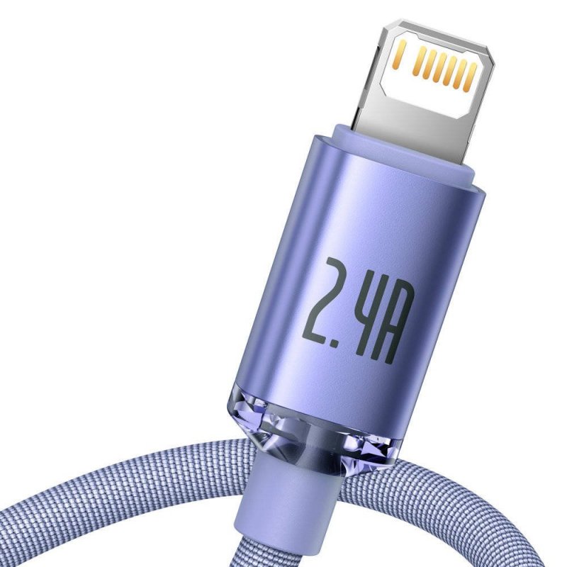 Baseus CAJY000005 Crystal Shine Series Datový Kabel USB - Lightning 20W 1,2m Purple - obrázek č. 1
