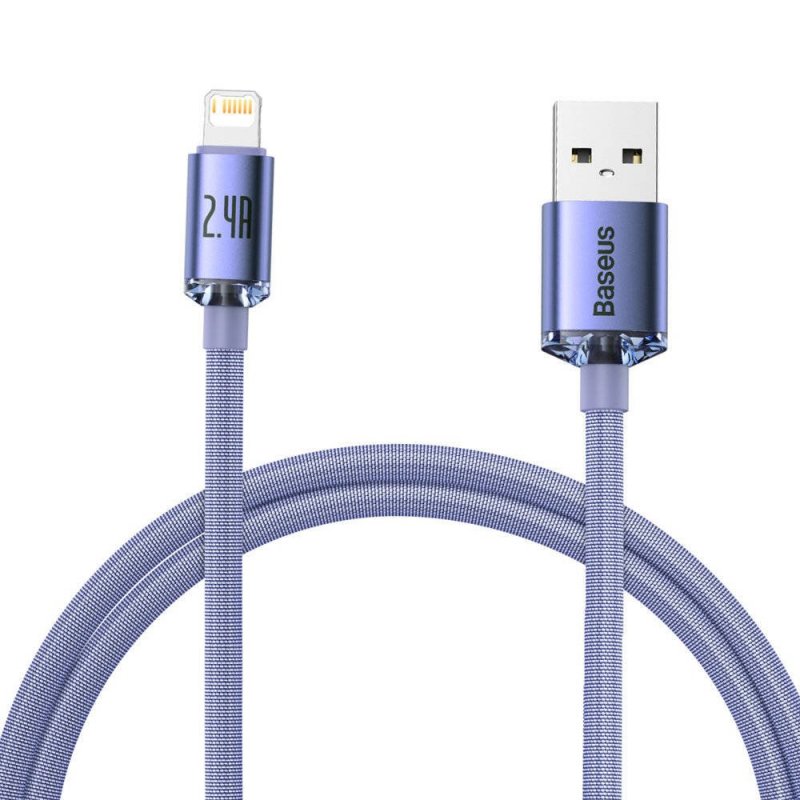 Baseus CAJY000005 Crystal Shine Series Datový Kabel USB - Lightning 20W 1,2m Purple - obrázek produktu