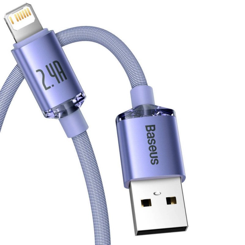 Baseus CAJY000005 Crystal Shine Series Datový Kabel USB - Lightning 20W 1,2m Purple - obrázek č. 6