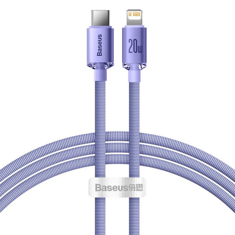 Baseus CAJY000205 Crystal Shine Series Datový Kabel USB-C - Lightning 20W 1,2m Purple - obrázek produktu