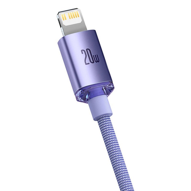 Baseus CAJY000205 Crystal Shine Series Datový Kabel USB-C - Lightning 20W 1,2m Purple - obrázek č. 3