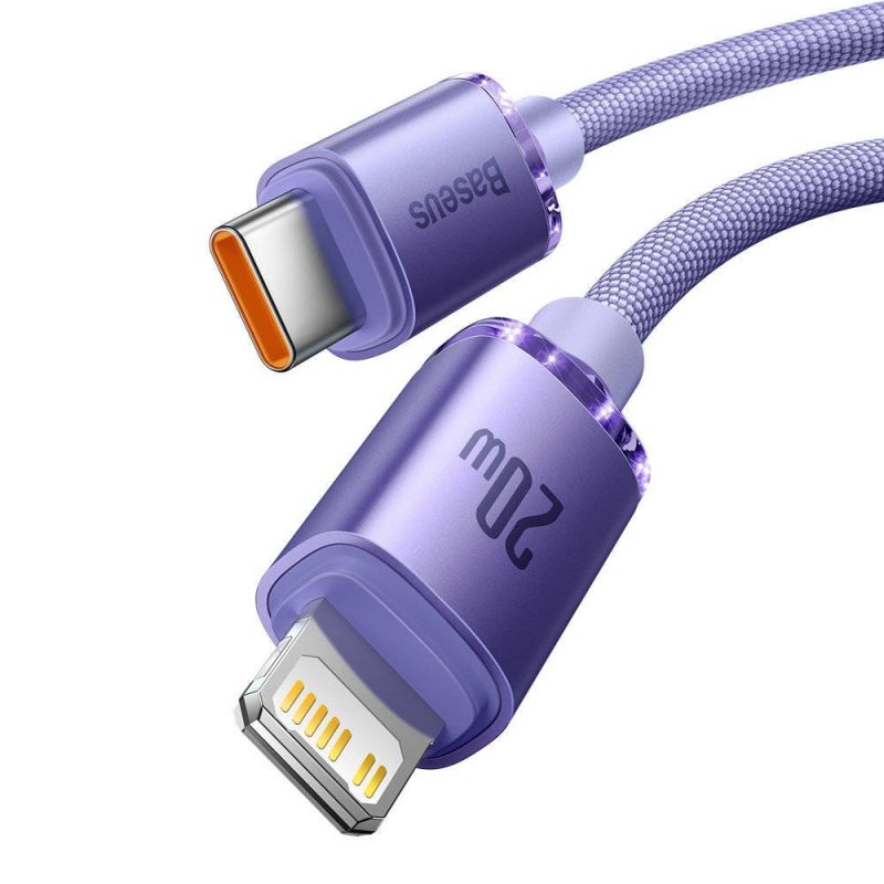 Baseus CAJY000205 Crystal Shine Series Datový Kabel USB-C - Lightning 20W 1,2m Purple - obrázek č. 1