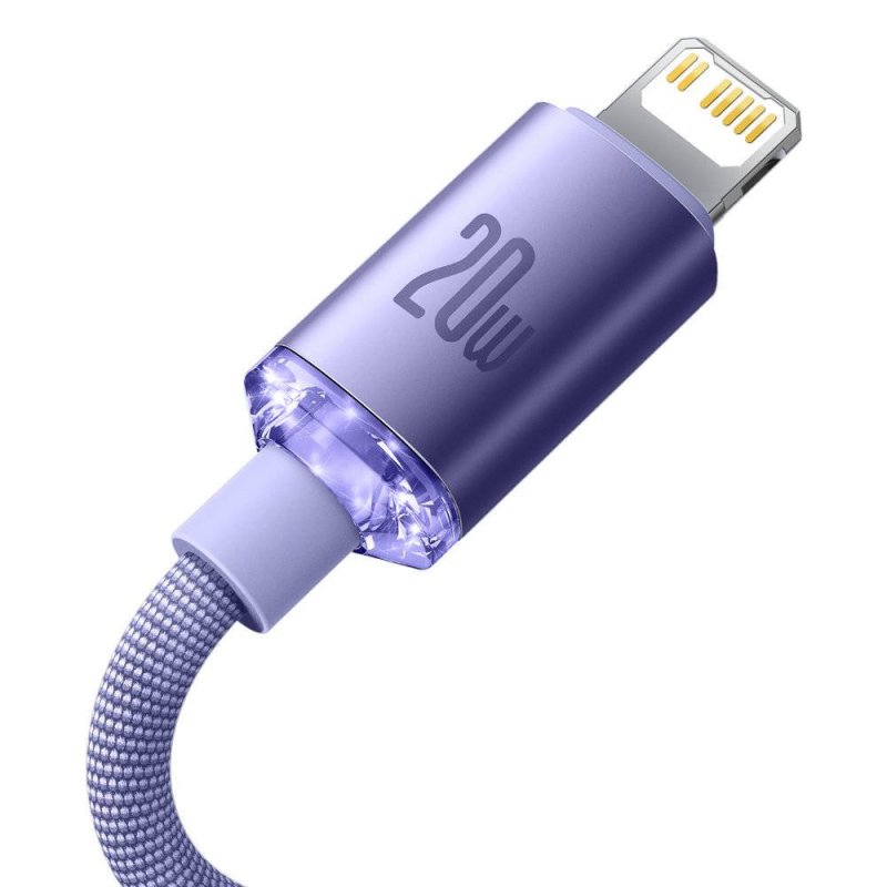 Baseus CAJY000205 Crystal Shine Series Datový Kabel USB-C - Lightning 20W 1,2m Purple - obrázek č. 5