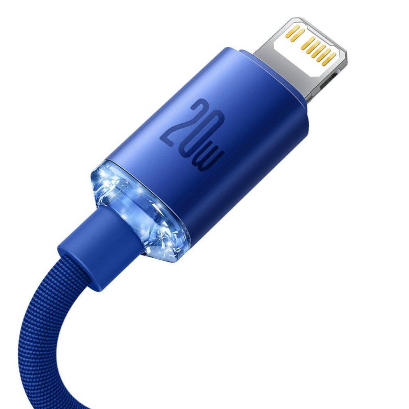 Baseus CAJY000203 Crystal Shine Series Datový Kabel USB-C - Lightning 20W 1,2m Blue - obrázek č. 5