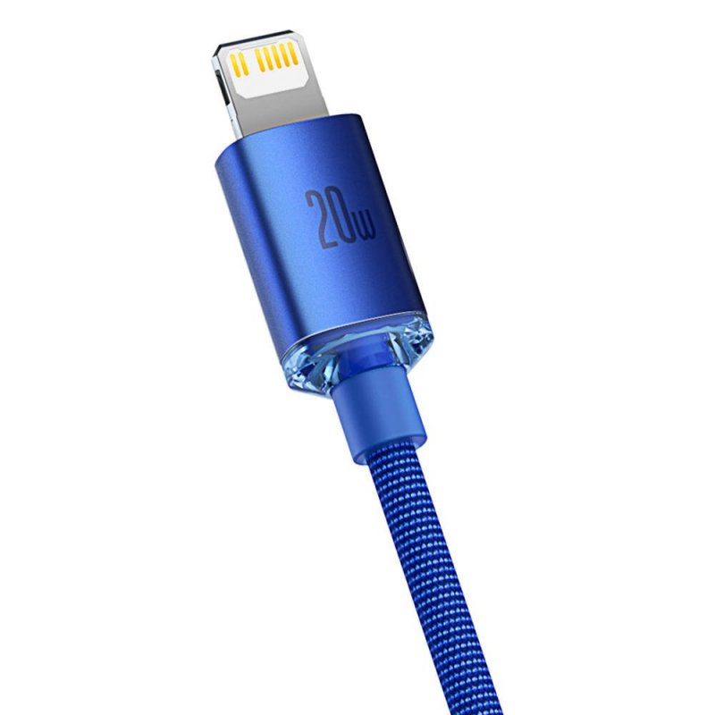 Baseus CAJY000203 Crystal Shine Series Datový Kabel USB-C - Lightning 20W 1,2m Blue - obrázek č. 3