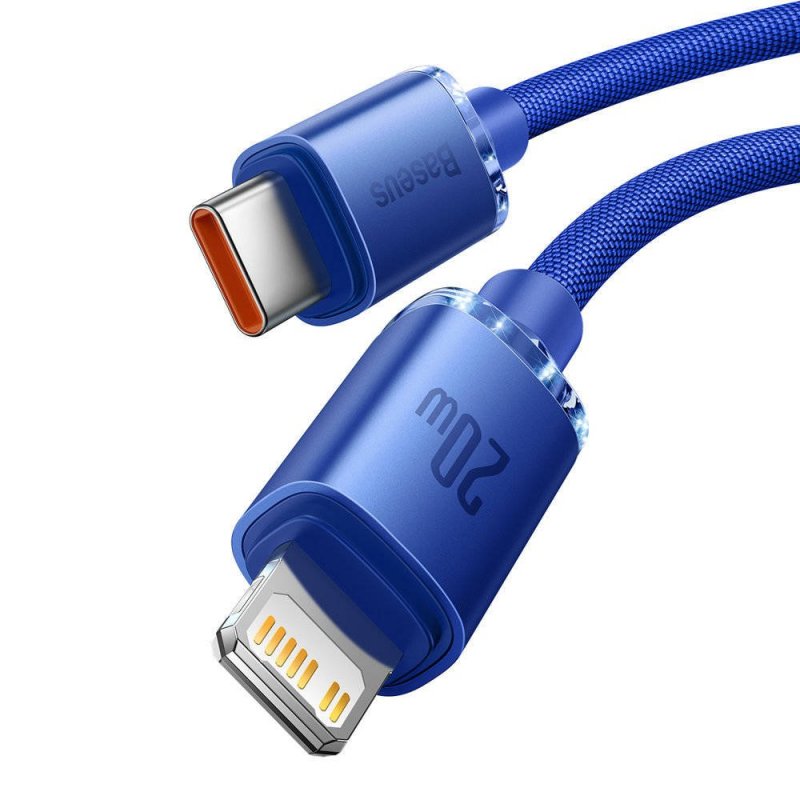 Baseus CAJY000203 Crystal Shine Series Datový Kabel USB-C - Lightning 20W 1,2m Blue - obrázek č. 1