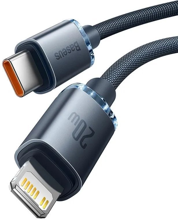 Baseus CAJY000201 Crystal Shine Series Datový Kabel USB-C - Lightning 20W 1,2m Black - obrázek č. 1