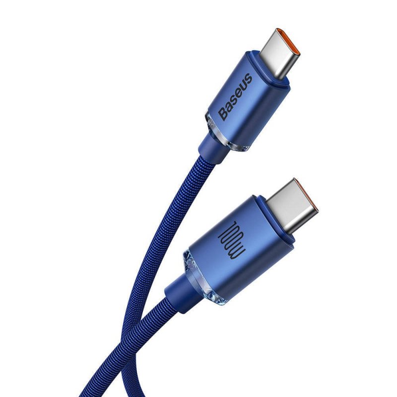 Baseus CAJY000703 Crystal Shine Series Datový Kabel USB-C - USB-C 100W 2m Blue - obrázek č. 1