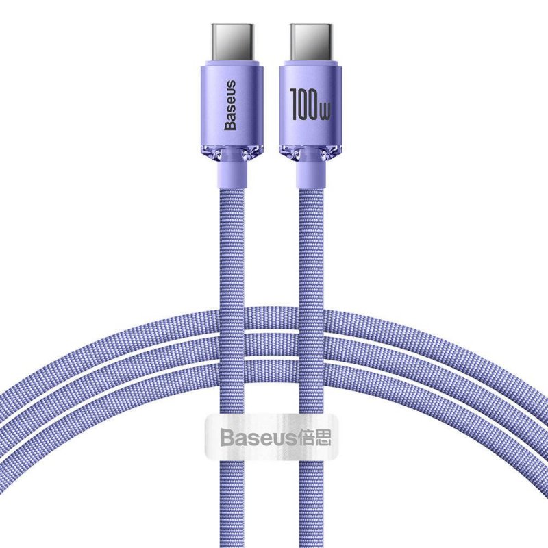 Baseus CAJY000605 Crystal Shine Series Datový Kabel USB-C - USB-C 100W 1,2m Purple - obrázek produktu