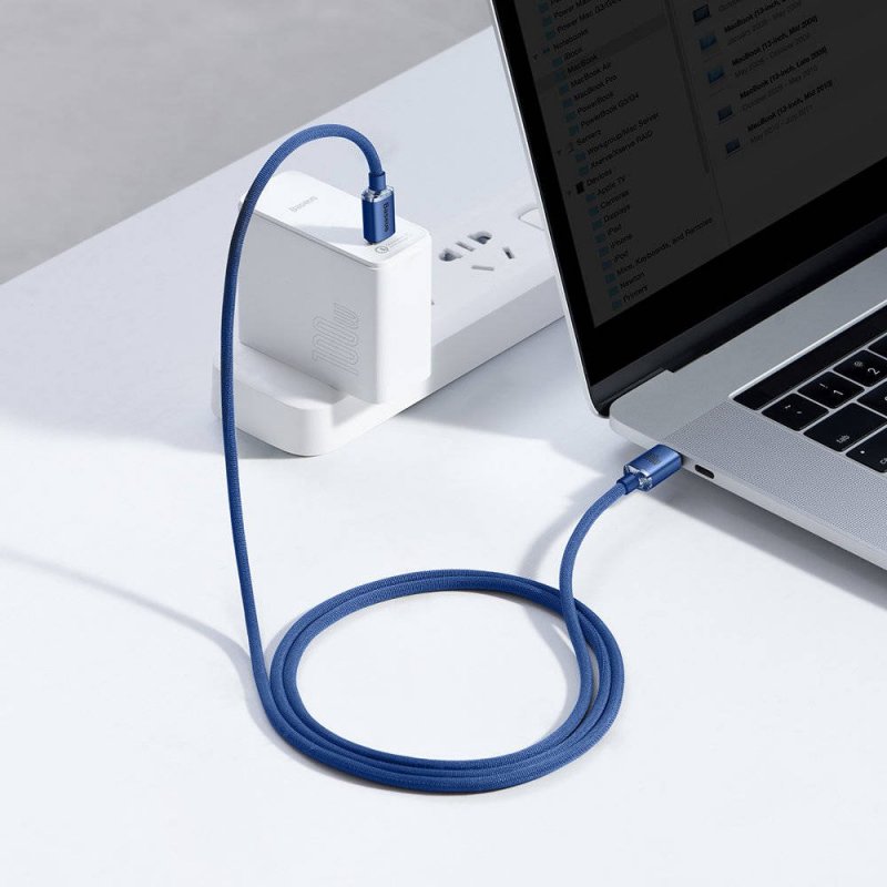 Baseus CAJY000603 Crystal Shine Series Datový Kabel USB-C - USB-C 100W 1,2m Blue - obrázek č. 5