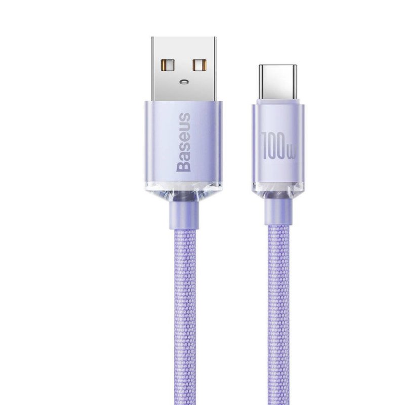 Baseus CAJY000505 Crystal Shine Series Datový Kabel USB - USB-C 100W 2m Purple - obrázek č. 1