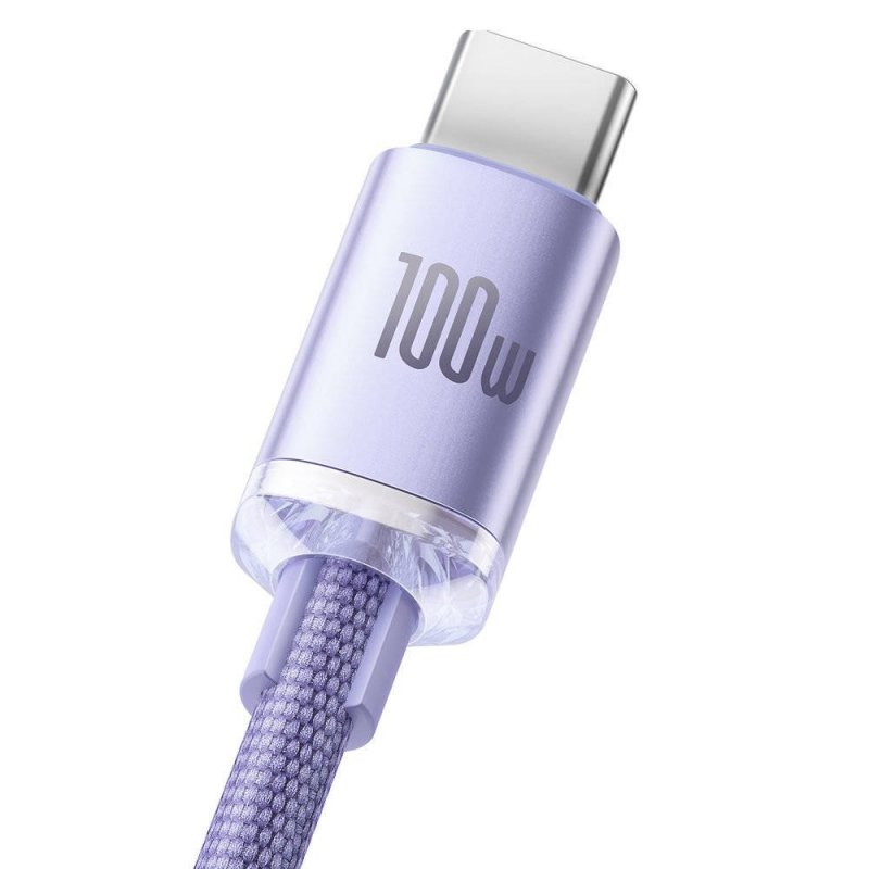 Baseus CAJY000505 Crystal Shine Series Datový Kabel USB - USB-C 100W 2m Purple - obrázek č. 2