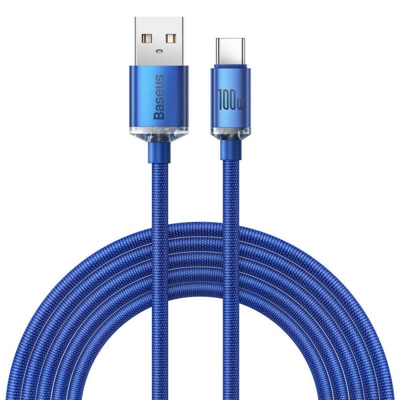 Baseus CAJY000503 Crystal Shine Series Datový Kabel USB - USB-C 100W 2m Blue - obrázek produktu