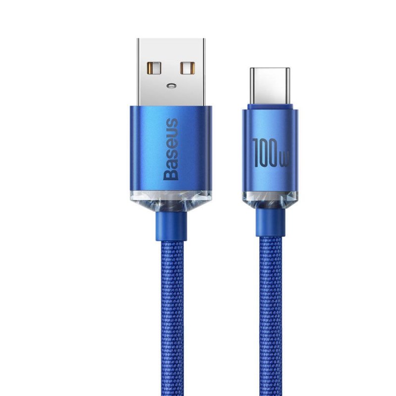 Baseus CAJY000503 Crystal Shine Series Datový Kabel USB - USB-C 100W 2m Blue - obrázek č. 1