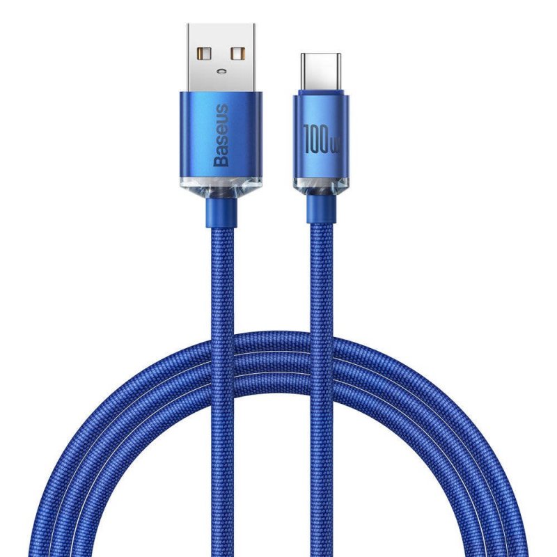 Baseus CAJY000403 Crystal Shine Series Datový Kabel USB - USB-C 100W 1,2m Blue - obrázek produktu