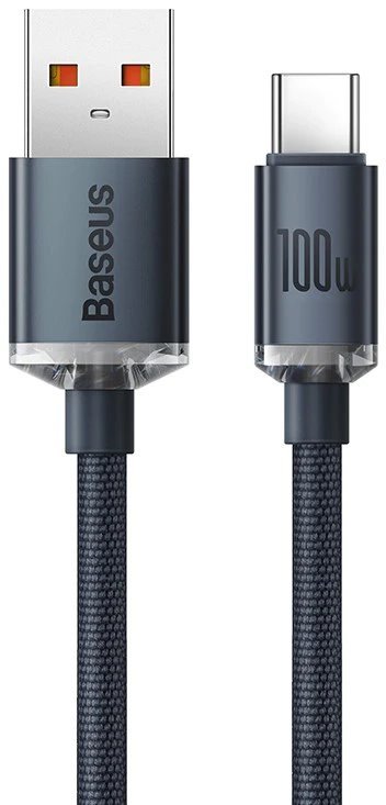 Baseus CAJY000401 Crystal Shine Series Datový Kabel USB - USB-C 100W 1,2m Black - obrázek č. 1