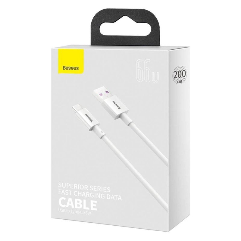 Baseus Superior Series Fast Charging Datový Kabel USB-A - USB-C 66W 2m White - obrázek č. 2