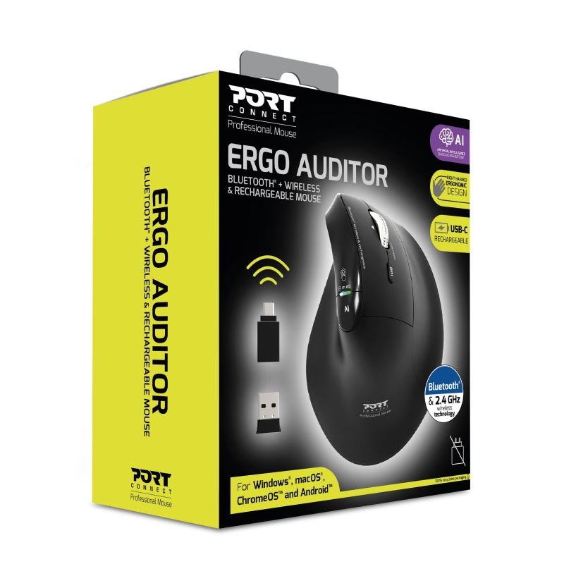 PORT CONNECT ERGO AUDITOR BT myš černá - obrázek č. 2
