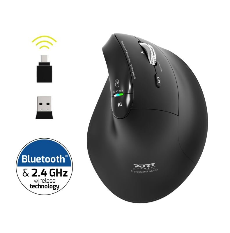 PORT CONNECT ERGO AUDITOR BT myš černá - obrázek č. 1