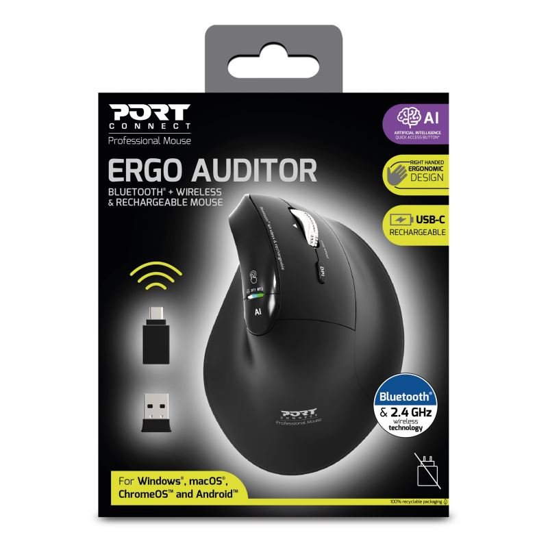 PORT CONNECT ERGO AUDITOR BT myš černá - obrázek č. 10