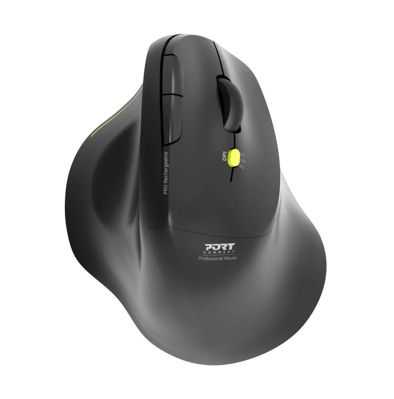 PORT CONNECT ERGO SOFT COLLECTION / Vertikální / Optická / Pro praváky / 1 600 DPI / USB+BT / Černá - obrázek produktu