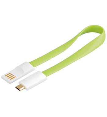 PremiumCord Kabel micro USB 2.0, A-B 0,2m magnetický, barva zelená - obrázek produktu