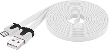 PremiumCord Kabel microUSB 2.0, A-B, plochý, bílý - obrázek produktu