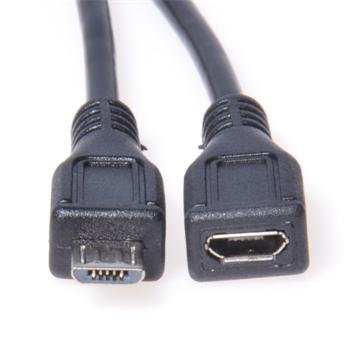 PremiumCord Kabel prodlužovací micro USB 2.0 male-female, černý 5m - obrázek produktu