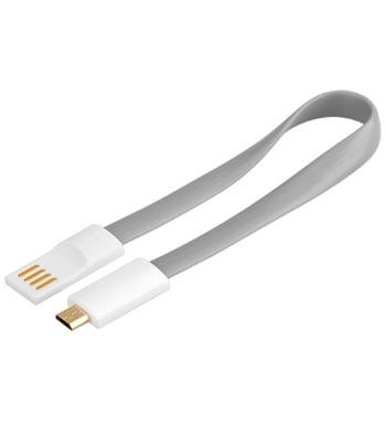 PremiumCord Kabel micro USB 2.0, A-B 0,2m magnetický, barva šedá - obrázek produktu