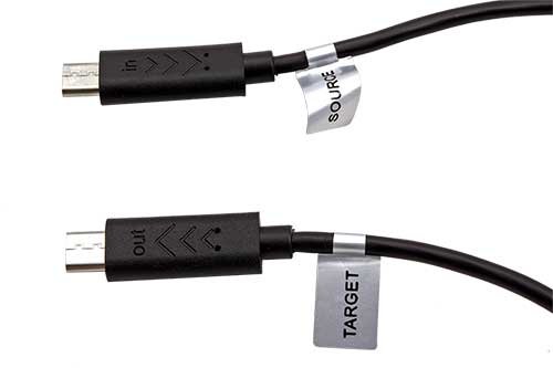 PremiumCord USB 2.0 kabel na propojení dvou chytrých telefonů, microUSB B(M)- microUSB B(M),0,3m,OTG - obrázek produktu