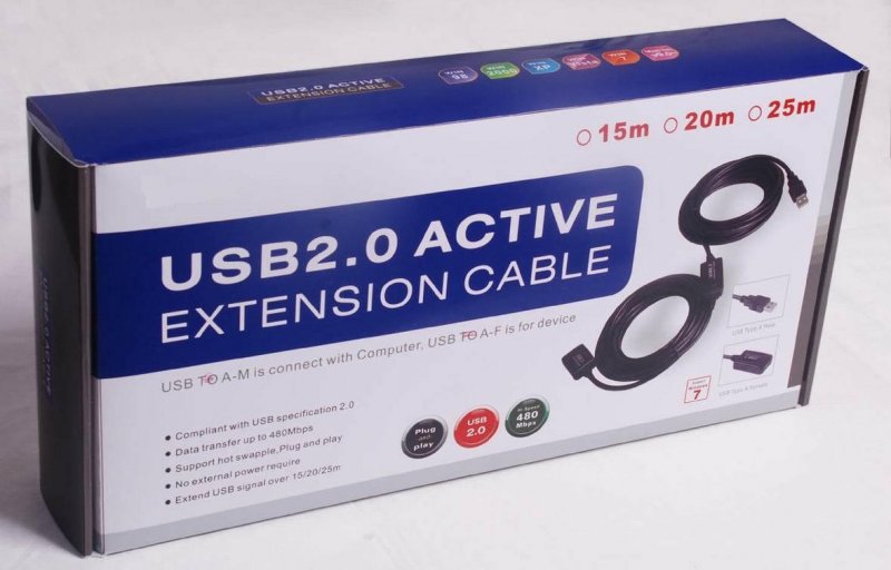 PremiumCord USB 2.0 repeater a prodlužovací kabel A / M-A / F 25m - obrázek č. 1