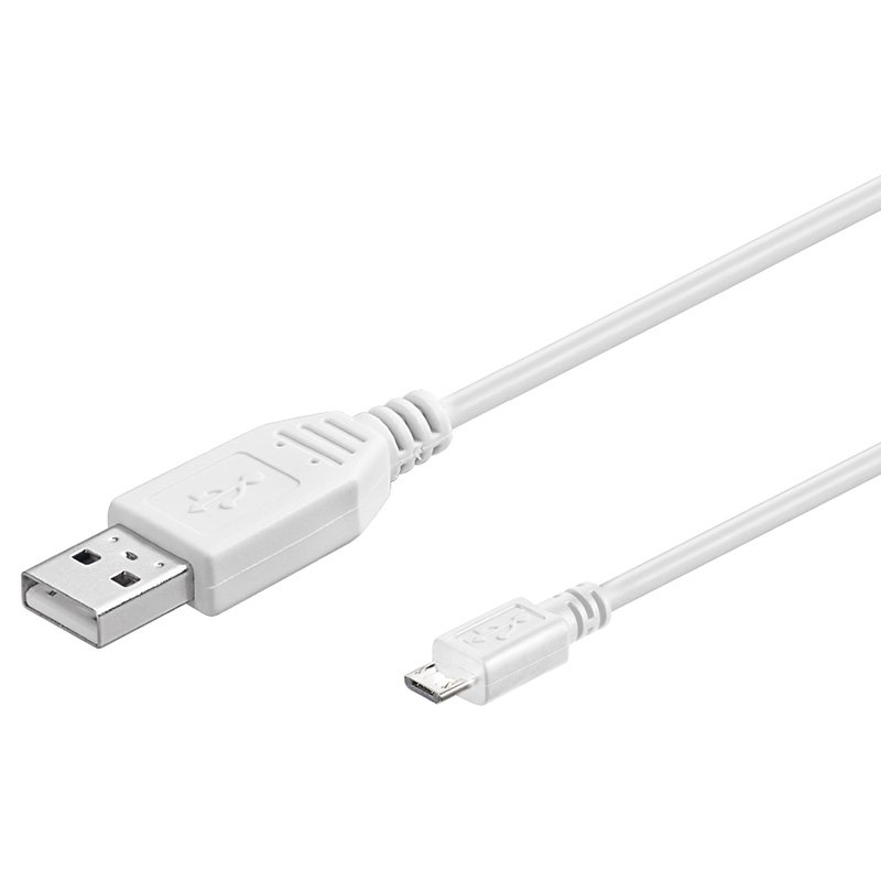 PremiumCord Kabel micro USB 2.0, A-B 0,5m, bílá - obrázek produktu