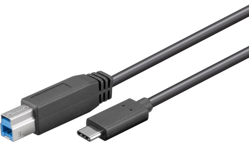 PremiumCord USB-C/ male - USB 3.0 B/ male, černý,1m - obrázek produktu