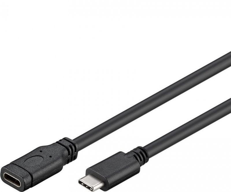 PremiumCord Převodník Prodlužovací kabel USB-C M / F, černý, 1m - obrázek produktu
