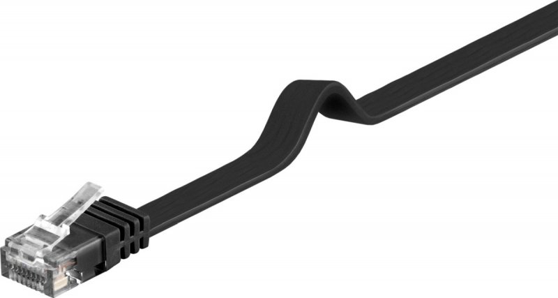 PremiumCord Plochý patch kabel UTP RJ45-RJ45 CAT6 1m černá - obrázek produktu