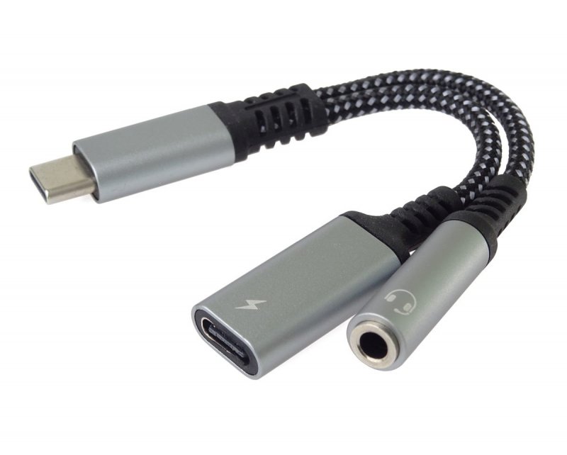 PremiumCord Redukce USB-C / 3,5mm jack s DAC chipem + USB-C pro nabíjení 13cm - obrázek č. 4