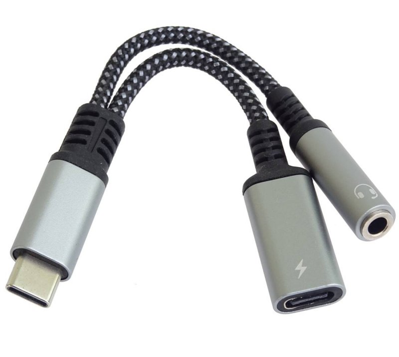 PremiumCord Redukce USB-C / 3,5mm jack s DAC chipem + USB-C pro nabíjení 13cm - obrázek č. 1