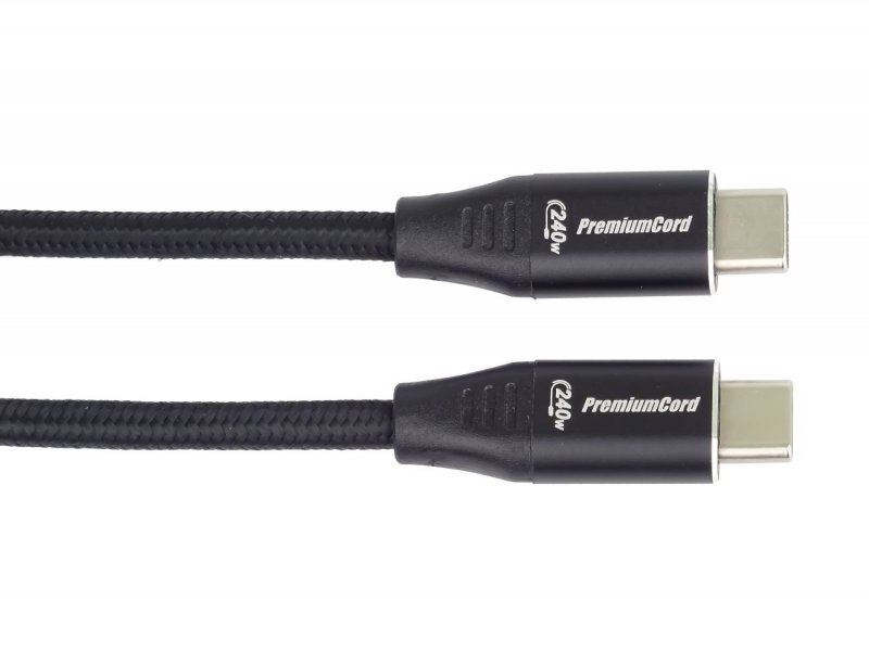 PremiumCord Kabel USB-C M/ M, 240W 480 MBps, 0,5m - obrázek č. 1