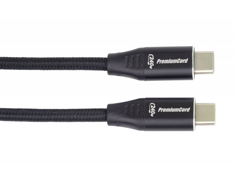 PremiumCord Kabel USB-C M / M, 240W 480 MBps, 0,5m - obrázek č. 1