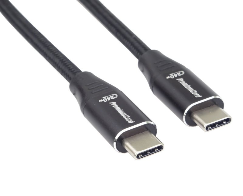 PremiumCord Kabel USB-C M/ M, 240W 480 MBps, 0,5m - obrázek č. 2